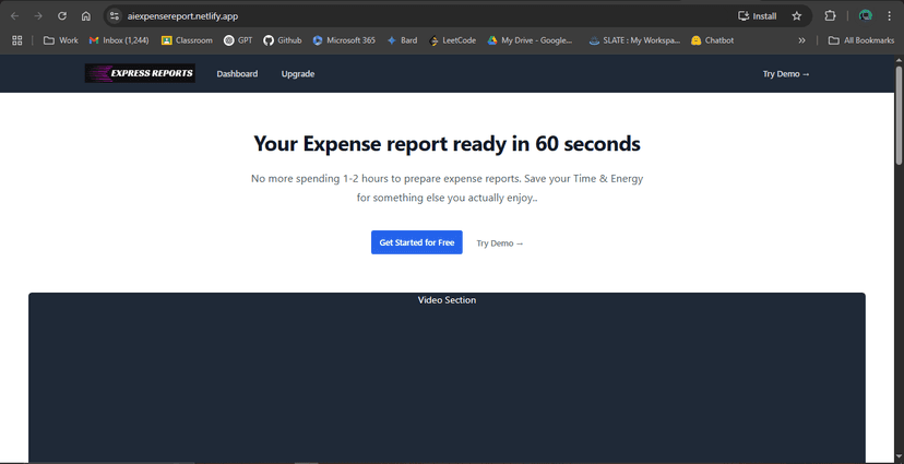 AiExpense Reports interface screenshot